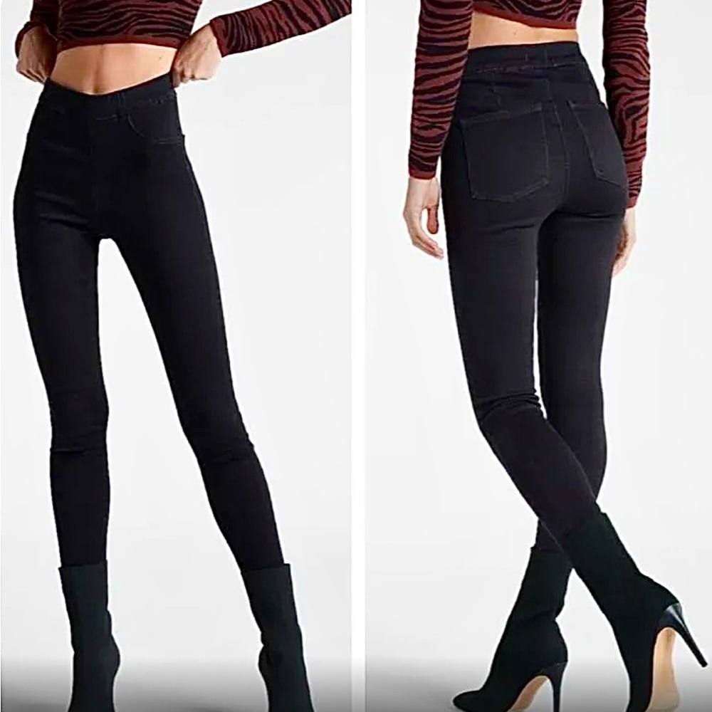 Express High Waisted Black Slim FlexX Jeans Size 6-8-10